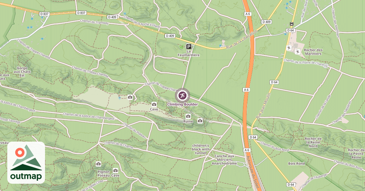 Map of Climbing Boulder