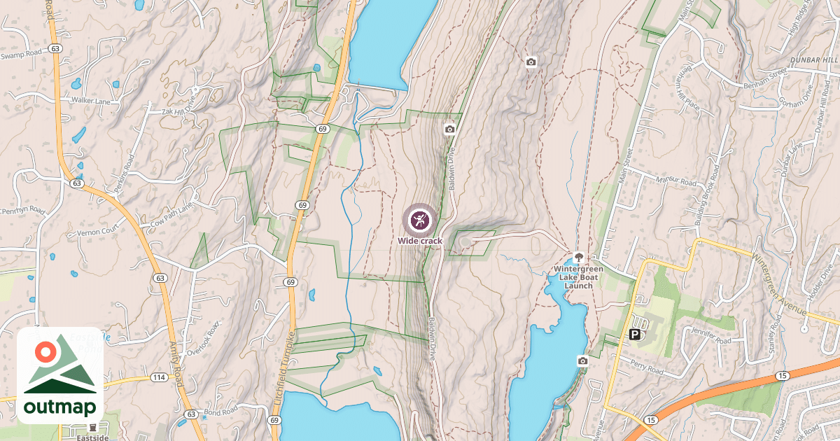 Map of Wide crack