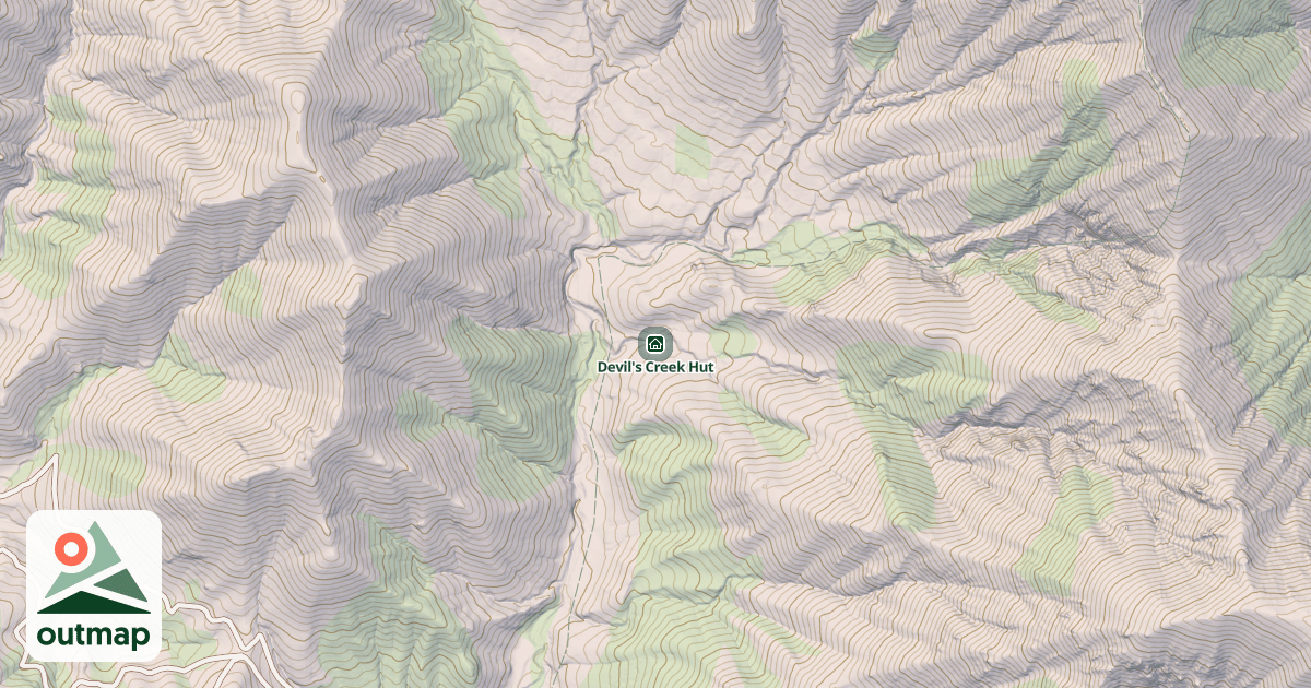 Map of Devil's Creek Hut