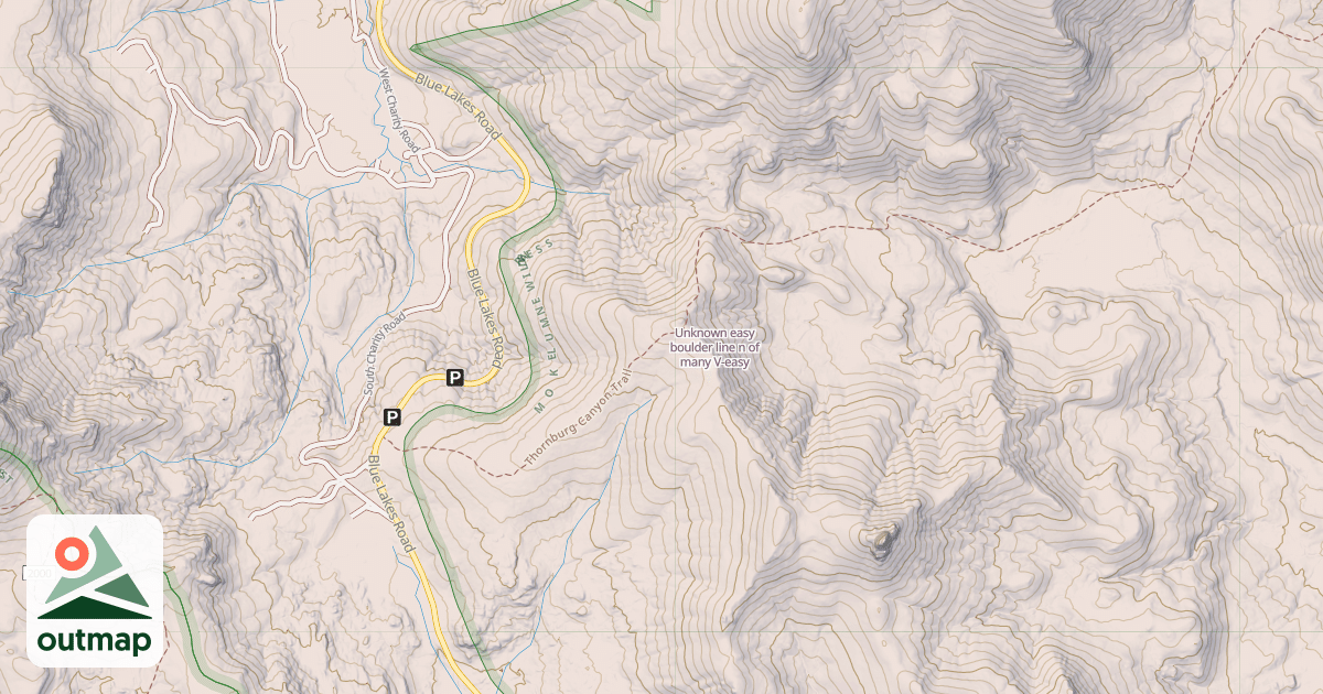Map of Unknown easy boulder line n of many