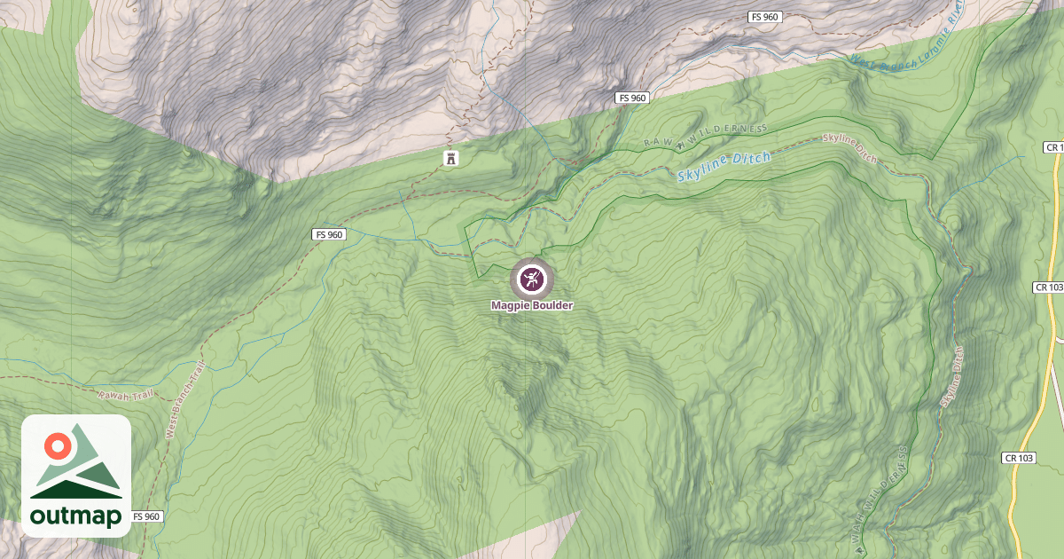 Map of Magpie Boulder