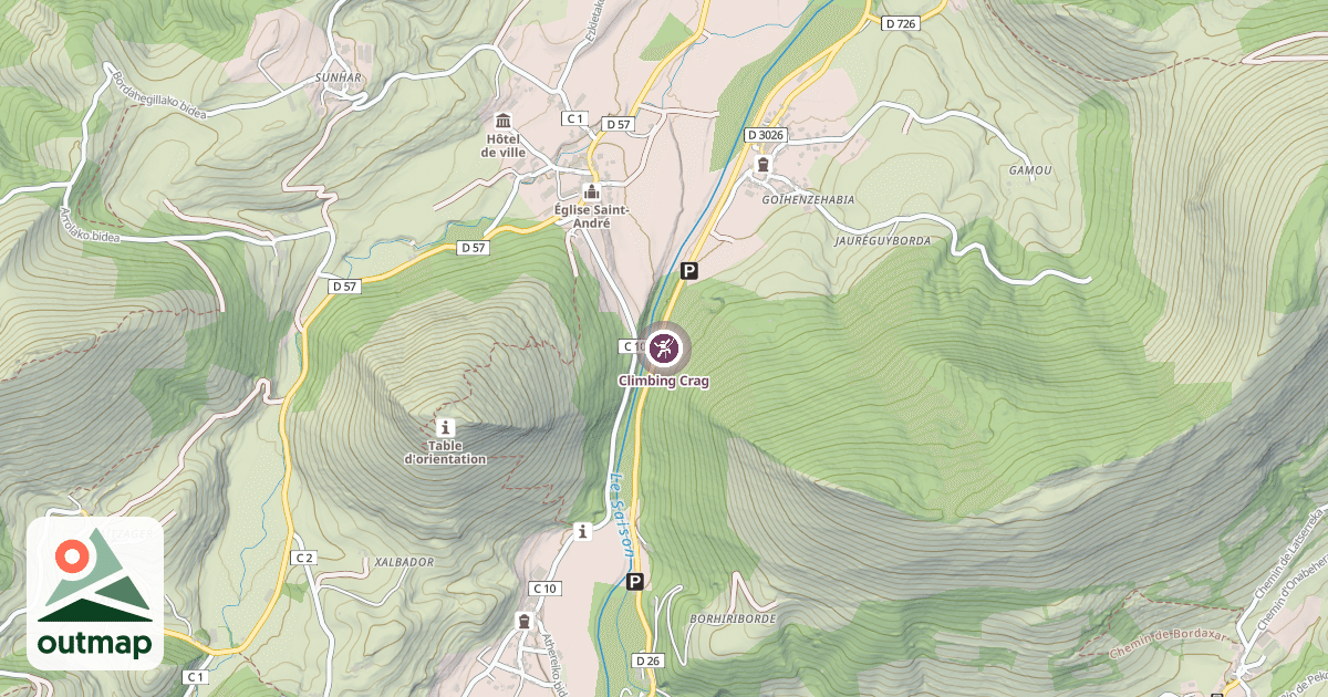 Map of Climbing Crag