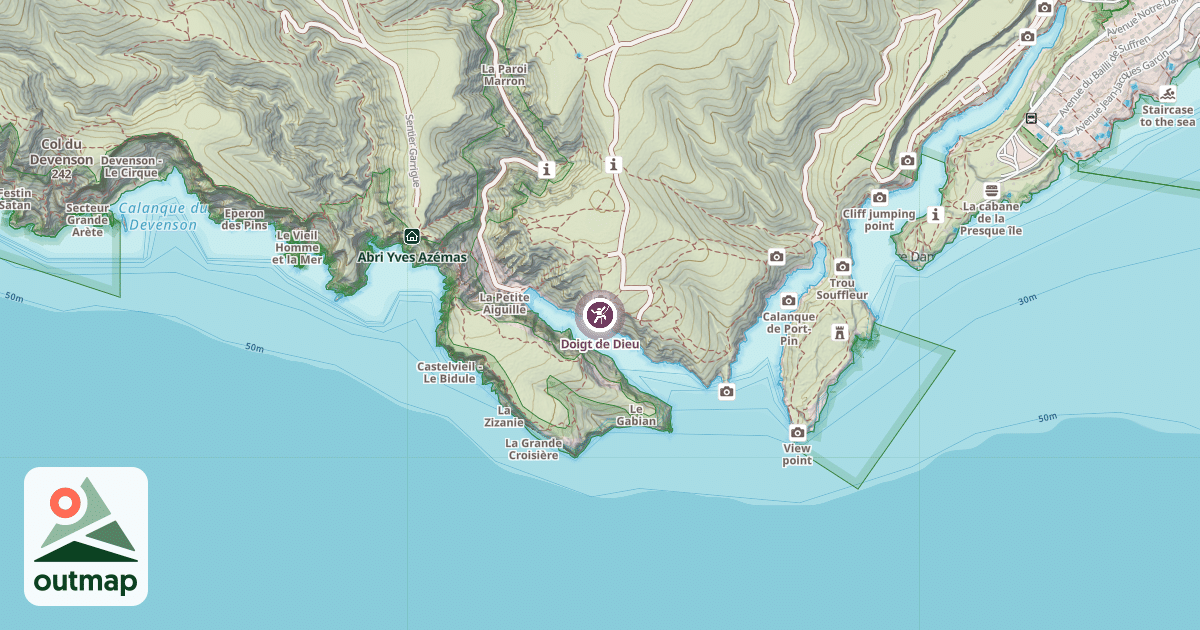 Map of Doigt de Dieu
