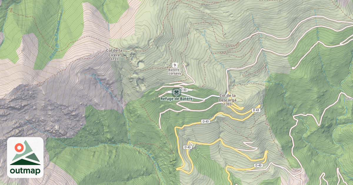 Map of Refuge de Batère