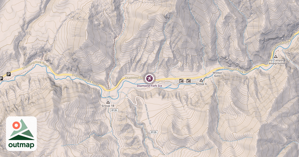 Map of Diamond Fork Ice