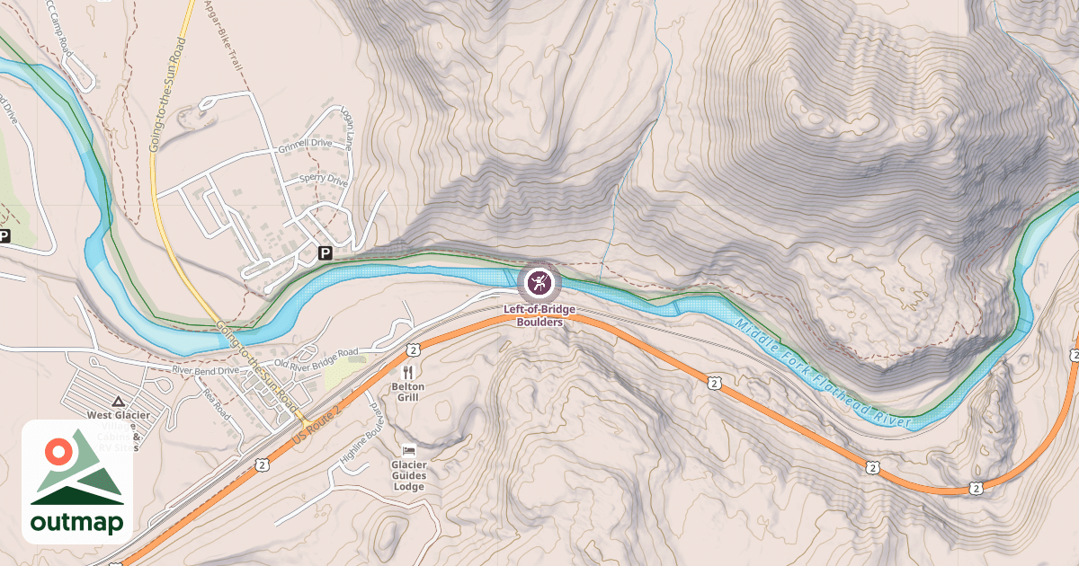 Map of Left-of-Bridge Boulders