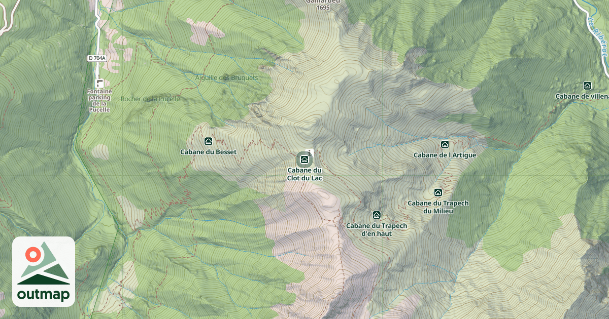 Map of Cabane du Clot du Lac