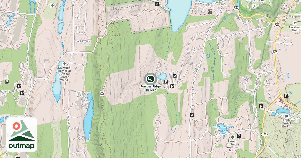 Map of Powder Ridge Ski Area