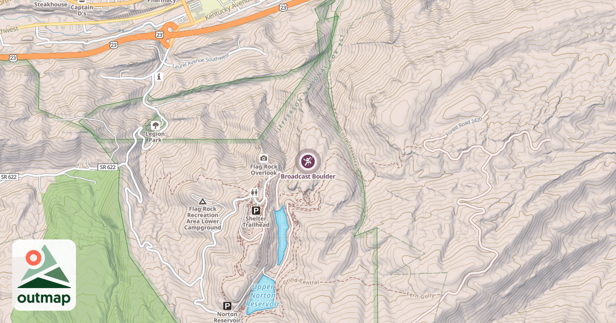 Map of Broadcast Boulder