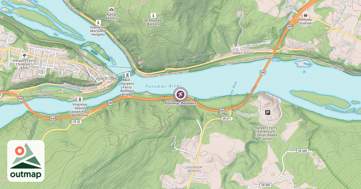 Map of Potomac Boulders