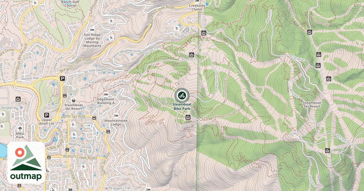 Map of Steamboat Bike Park