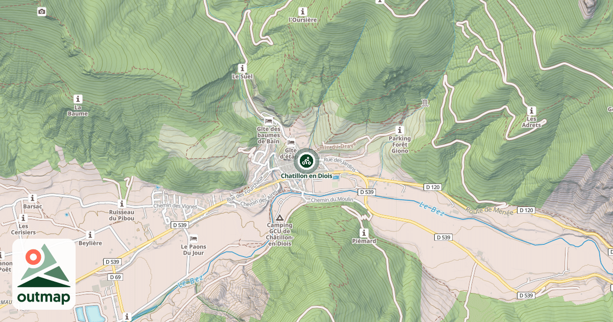 Map of Chatillon en Diois
