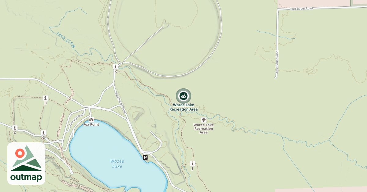 Map of Wazee Lake Recreation Area