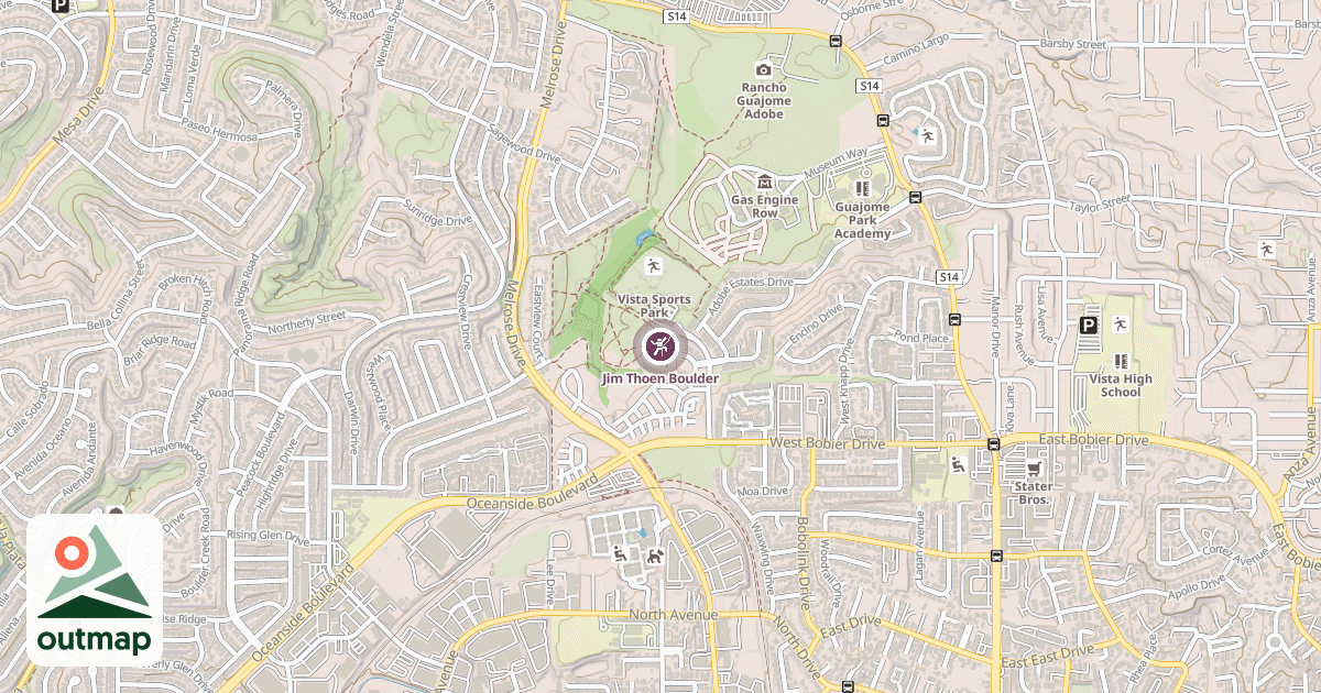 Map of Jim Thoen Boulder