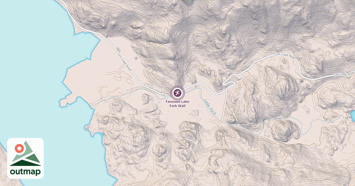 Map of Farewell Lake Fork Wall