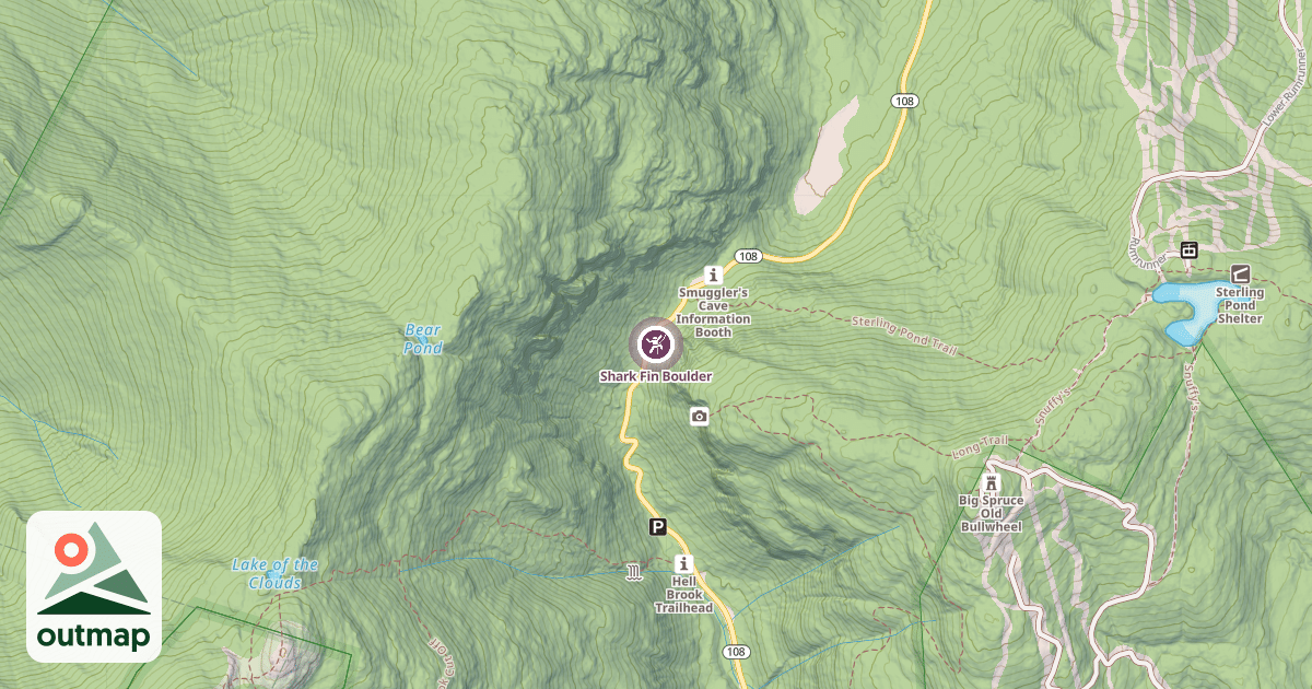 Map of Shark Fin Boulder