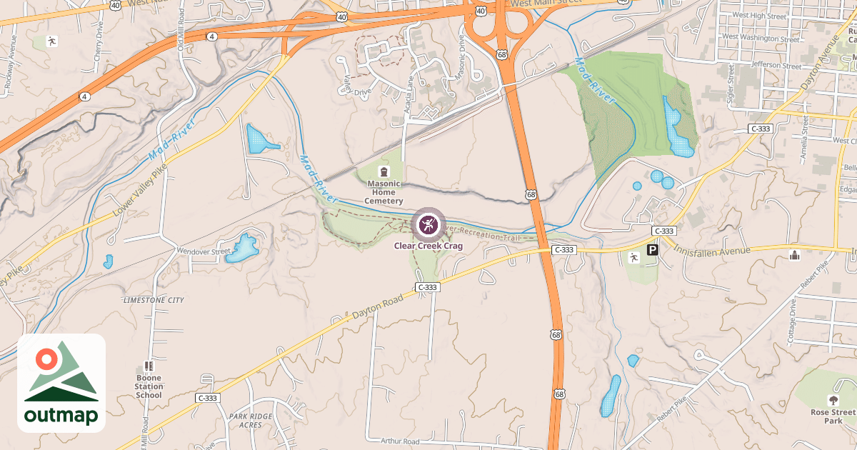 Map of Clear Creek Crag