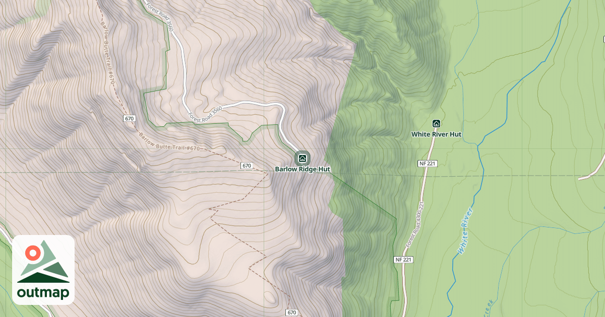 Map of Barlow Ridge Hut