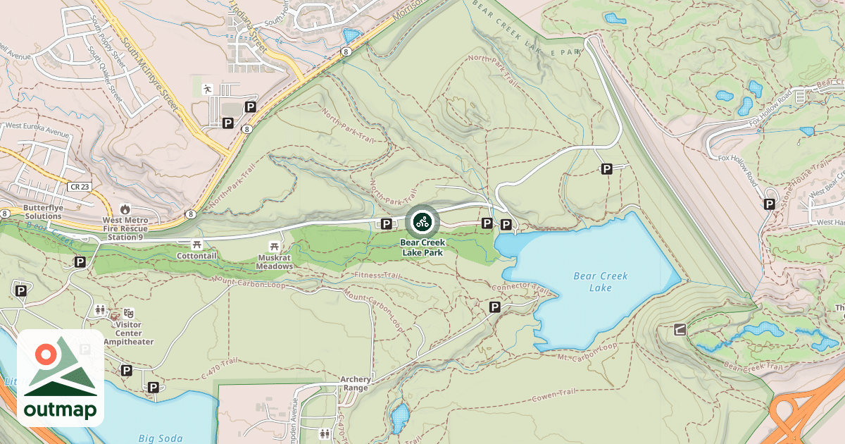 Map of Bear Creek Lake Park