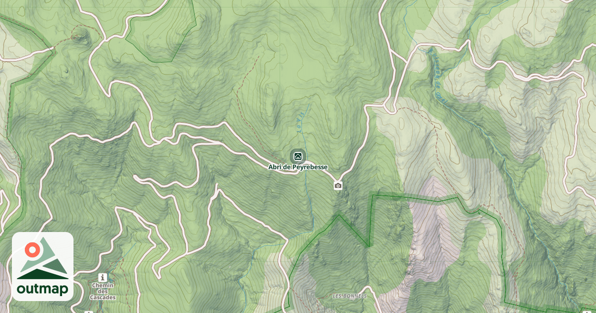 Map of Abri de Peyrebesse