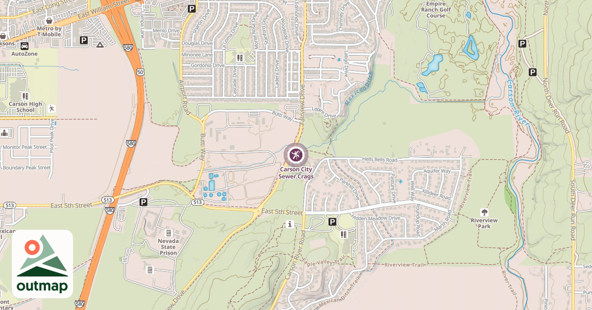 Map of Carson City Sewer Crags