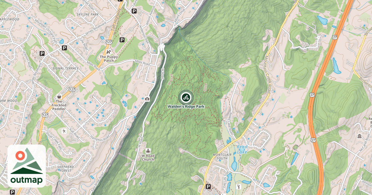 Map of Walden's Ridge Park