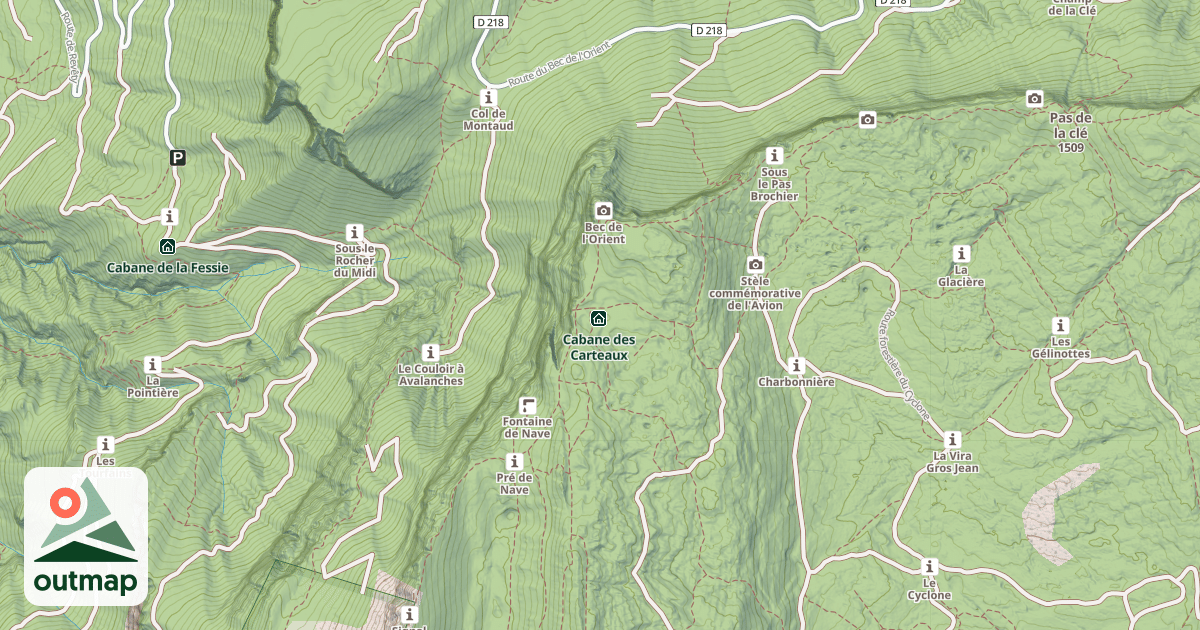 Map of Cabane des Carteaux