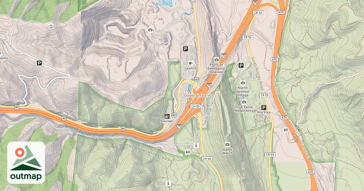 Map of Downtrail Face