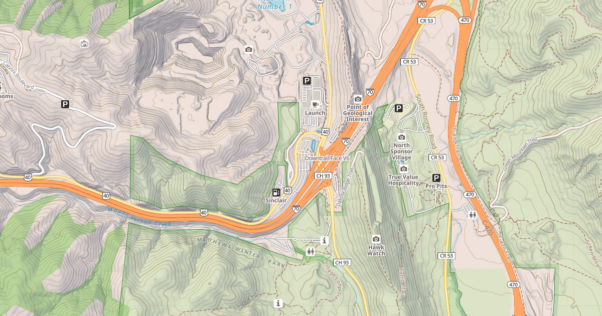 Map preview of Downtrail Face