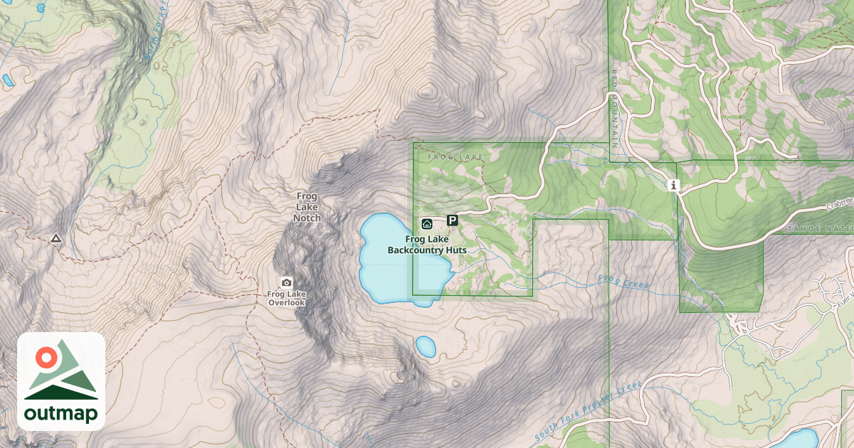 Map of Frog Lake Backcountry Huts