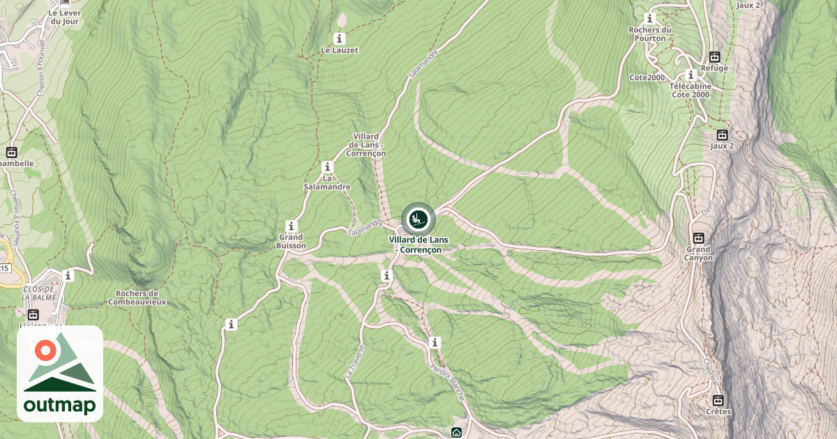 Map of Villard de Lans - Corrençon