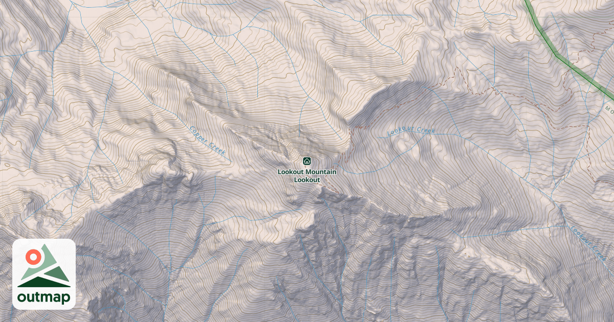 Map of Lookout Mountain Lookout