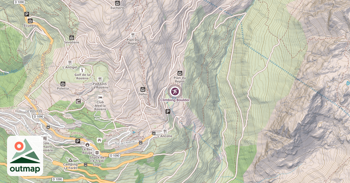Map of Climbing Boulder