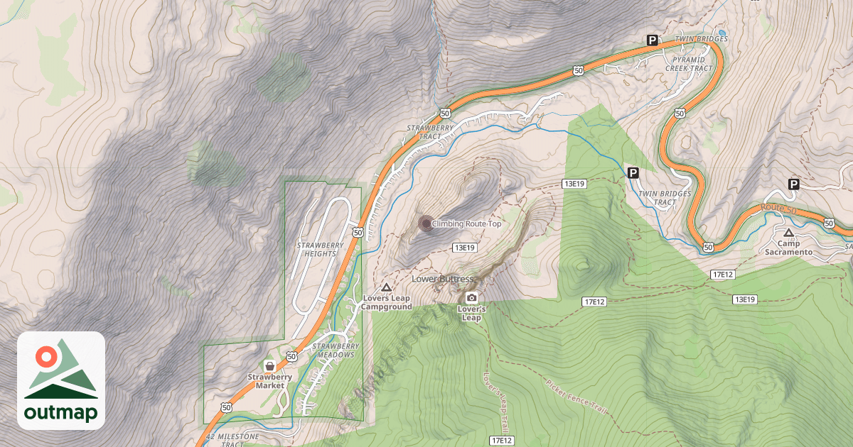 Map of Climbing Route Top