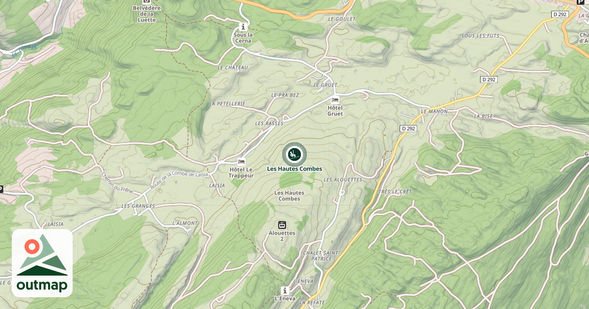 Map of Les Hautes Combes