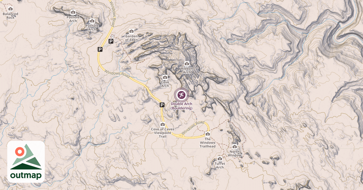 Map of Double Arch (Bouldering)