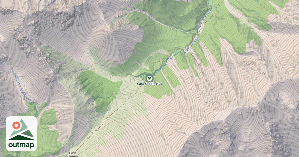 Map of Cass Saddle Hut
