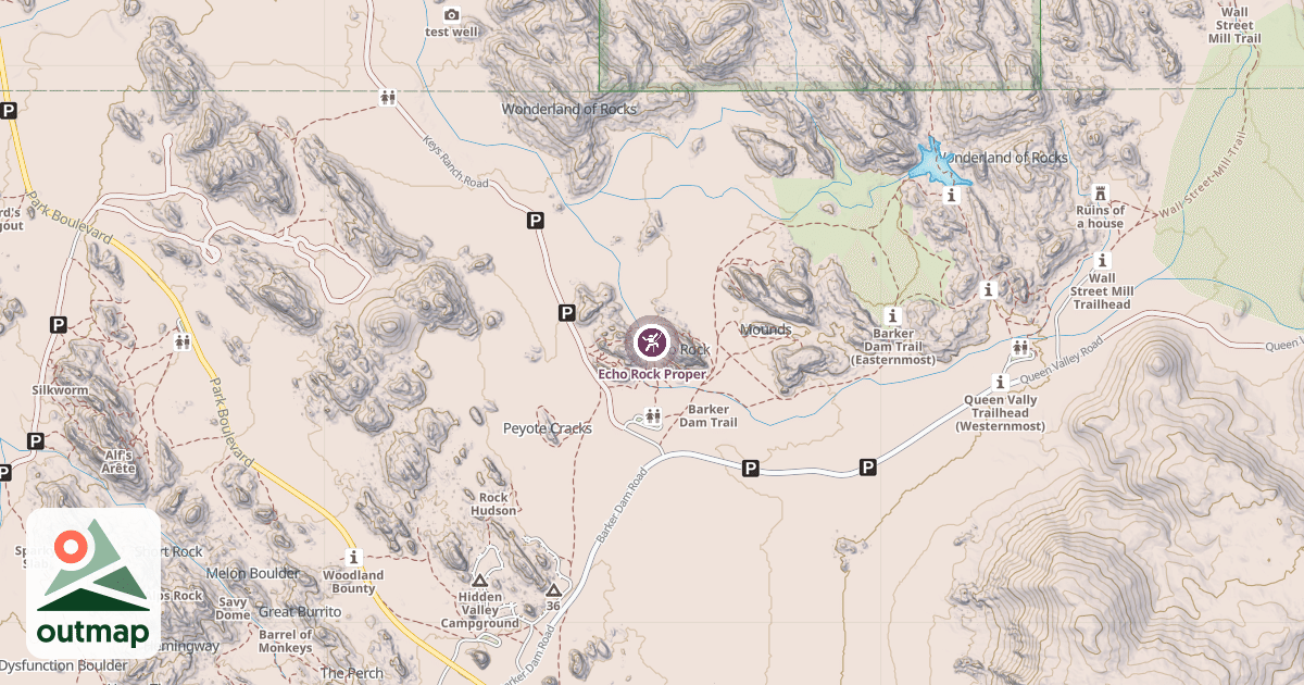 Map of Echo Rock Proper