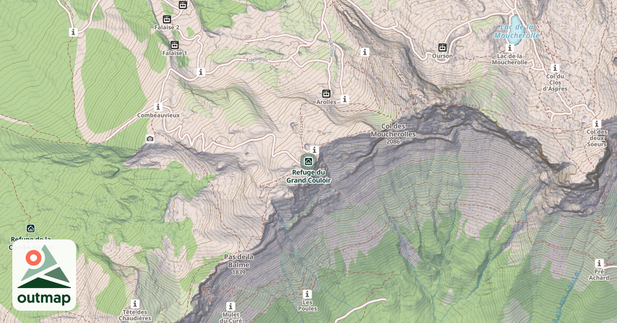 Map of Refuge du Grand Couloir