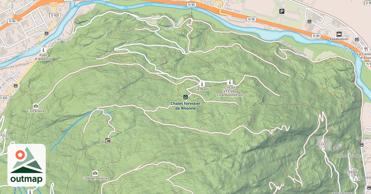 Map of Chalet forestier de Rhonne