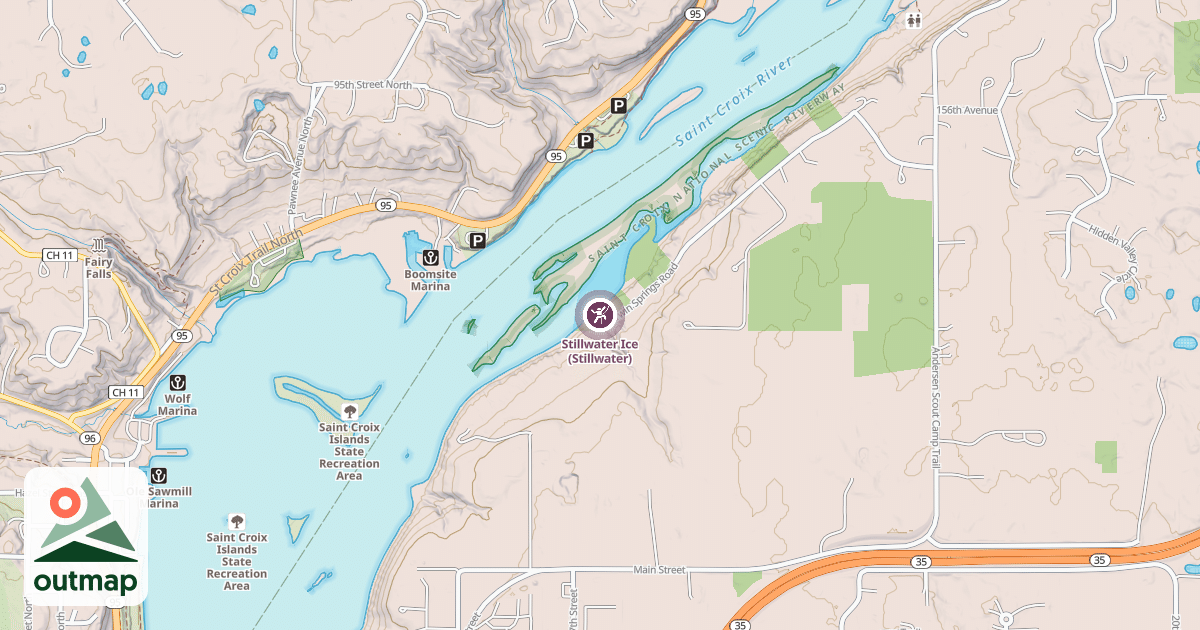 Map of Stillwater Ice (Stillwater)
