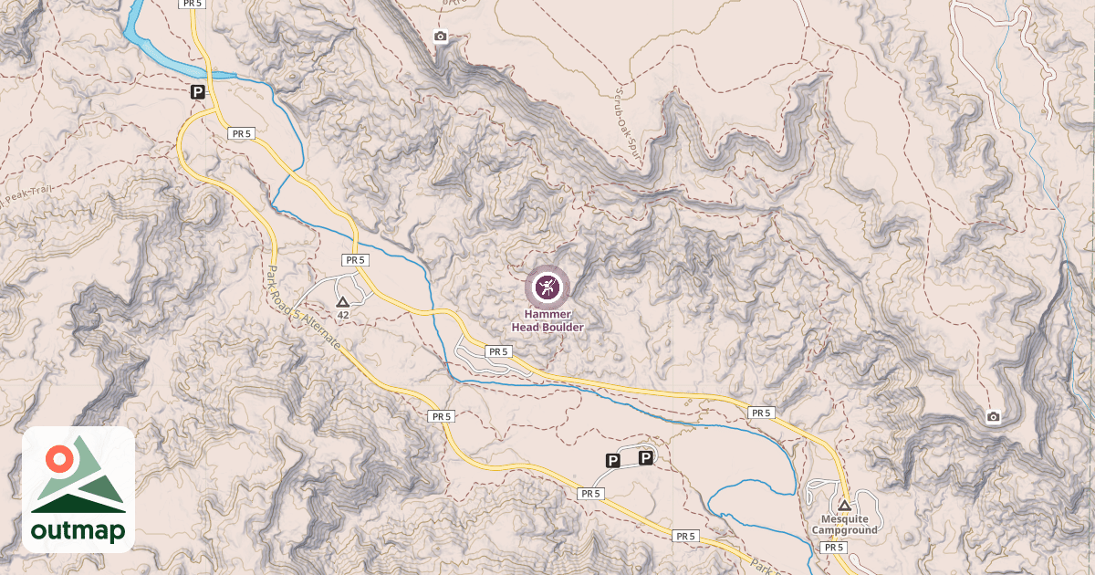 Map of Hammer Head Boulder