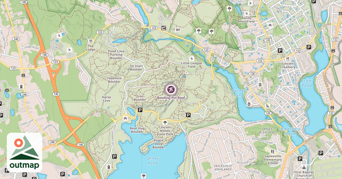 Map of Bowling Pin Roof