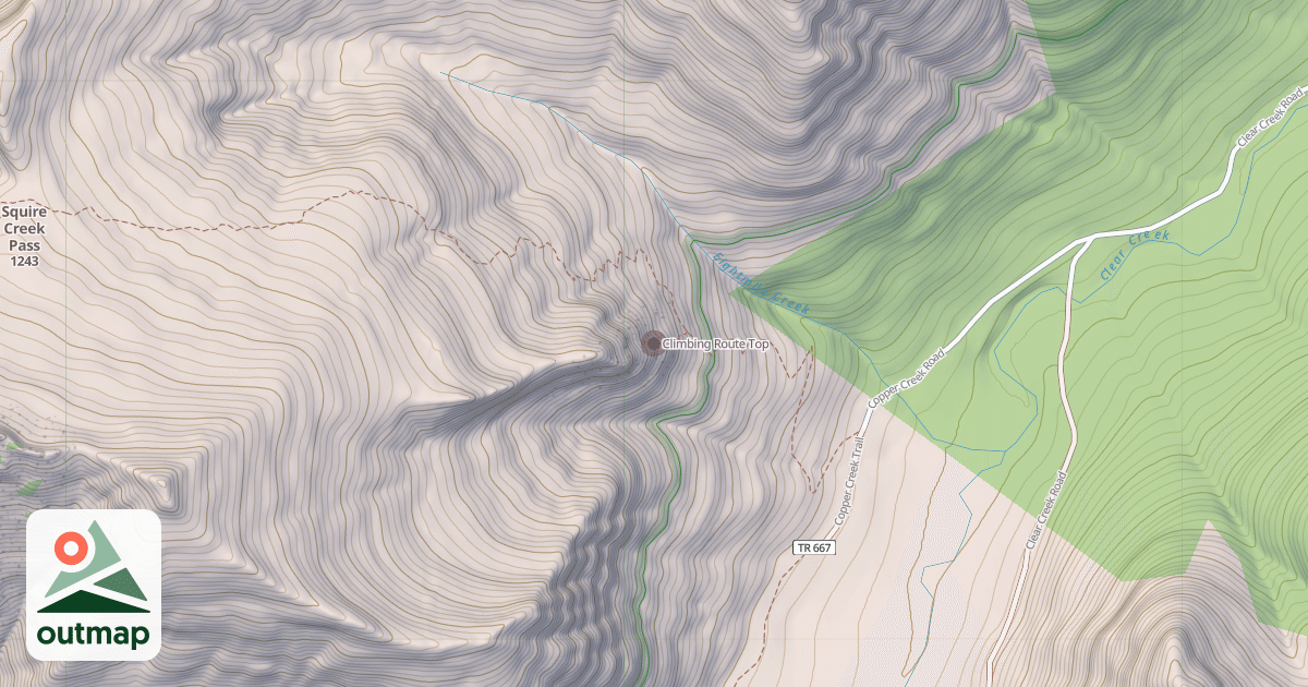 Map of Climbing Route Top