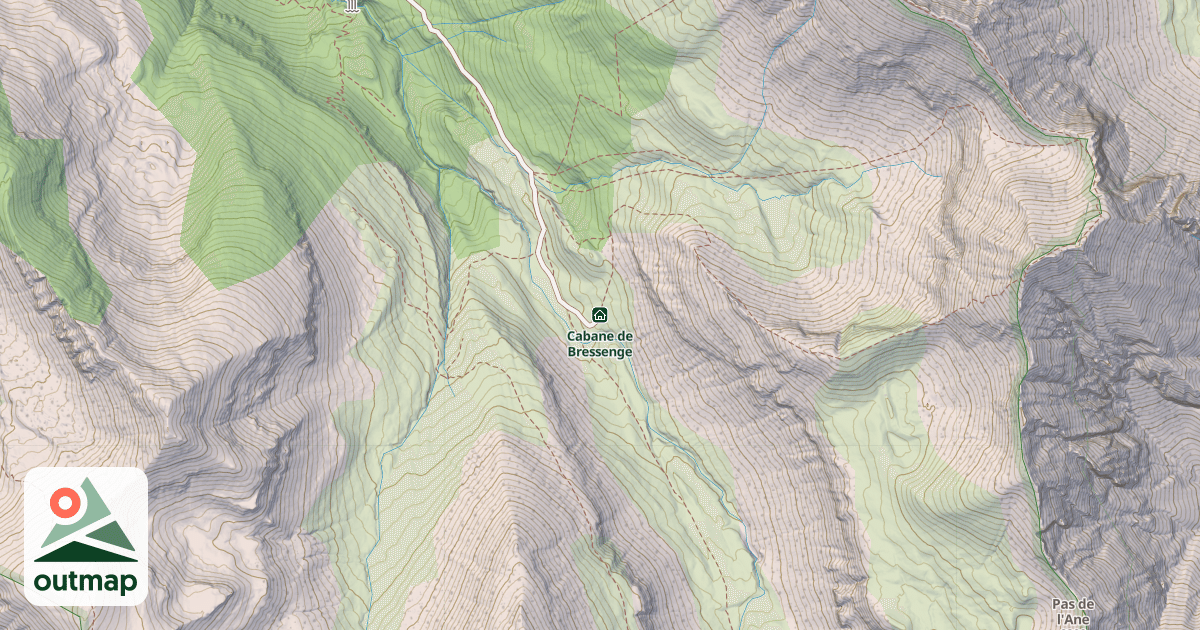 Map of Cabane de Bressenge