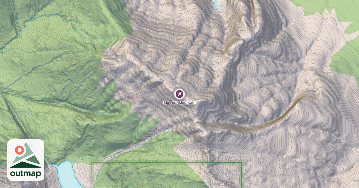 Map of Big Four Mountain