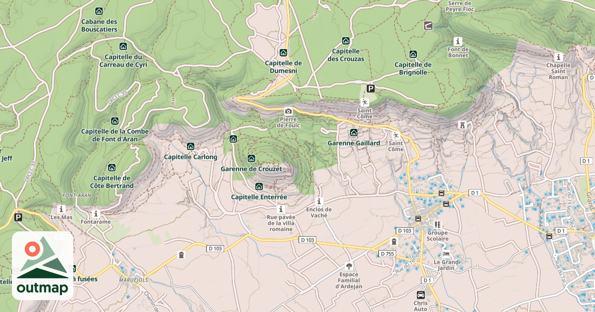 Map of Mazet de Valentin