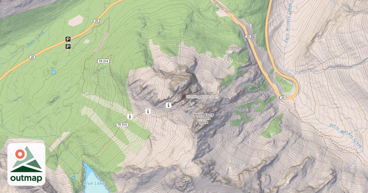 Map of Climbing Route Start