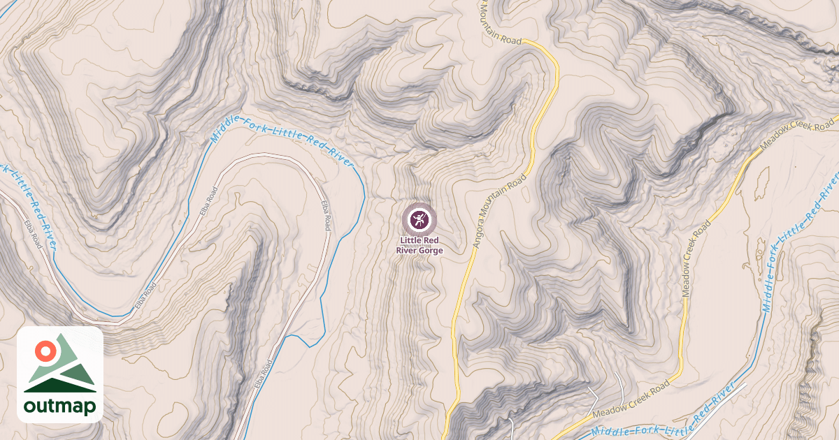 Map of Little Red River Gorge