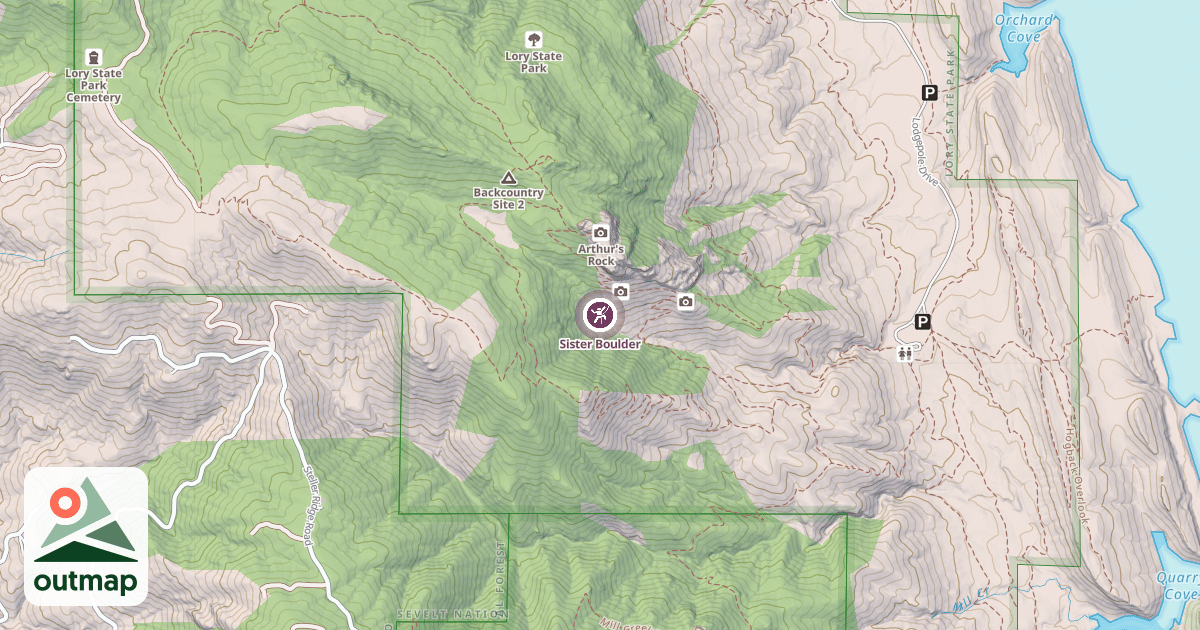 Map of Sister Boulder